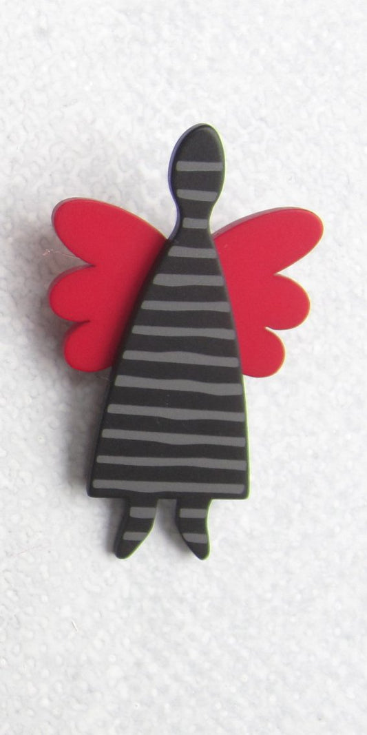 Ängel Svart Röd Rand