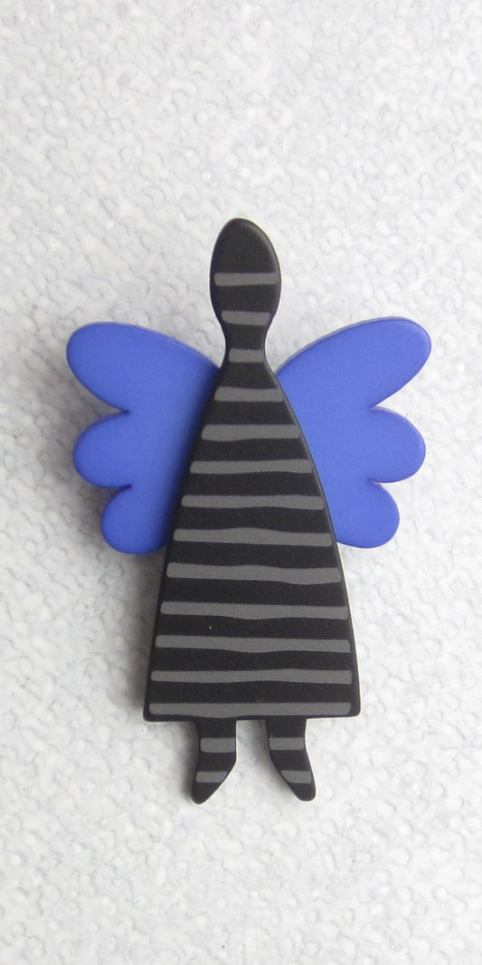 Ängel Svart Kornblå