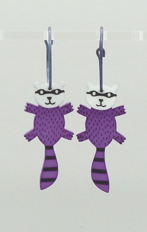 Tvättbjörn Lila Svartgrå