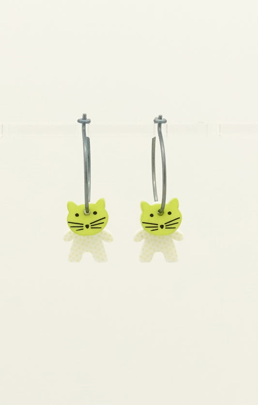Katt Mini Vit Lime Prick