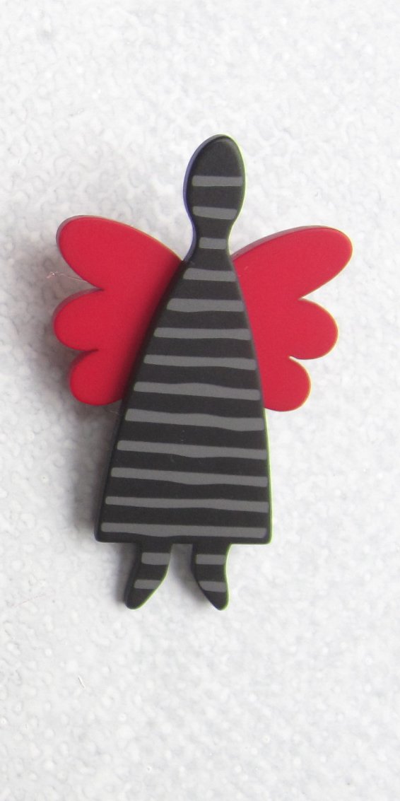 Ängel Svart Röd Rand